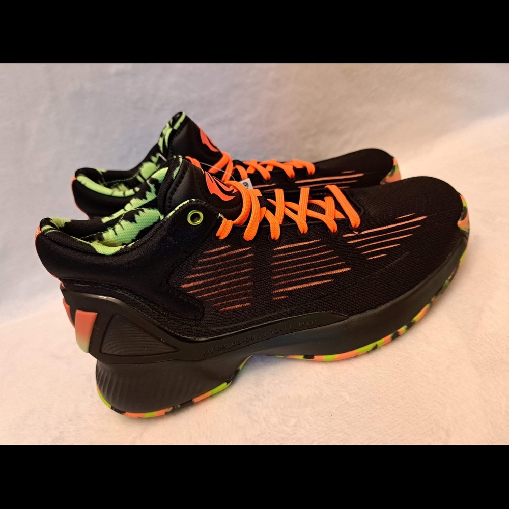 Adidas D Rose 10 'Signal Coral' Core Black/Signal Coral/Signal Green View 6